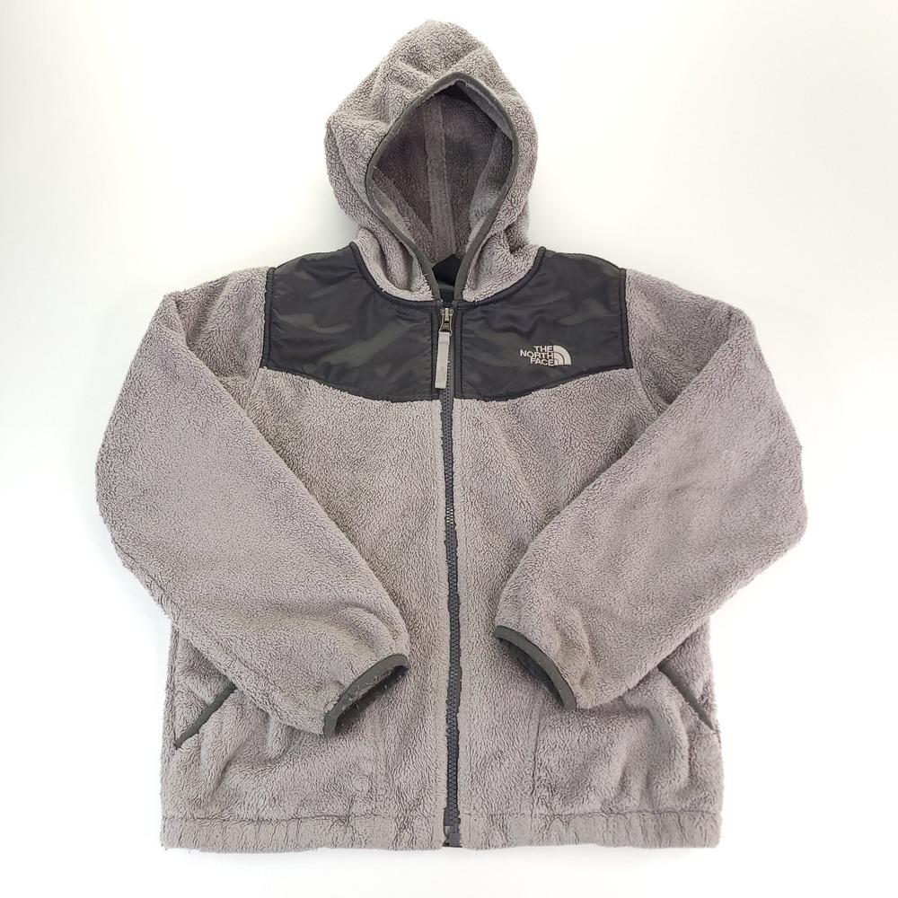 The‎ North Face Jacket Child Medium Gray and Black Fleece Soft Fur Pockets